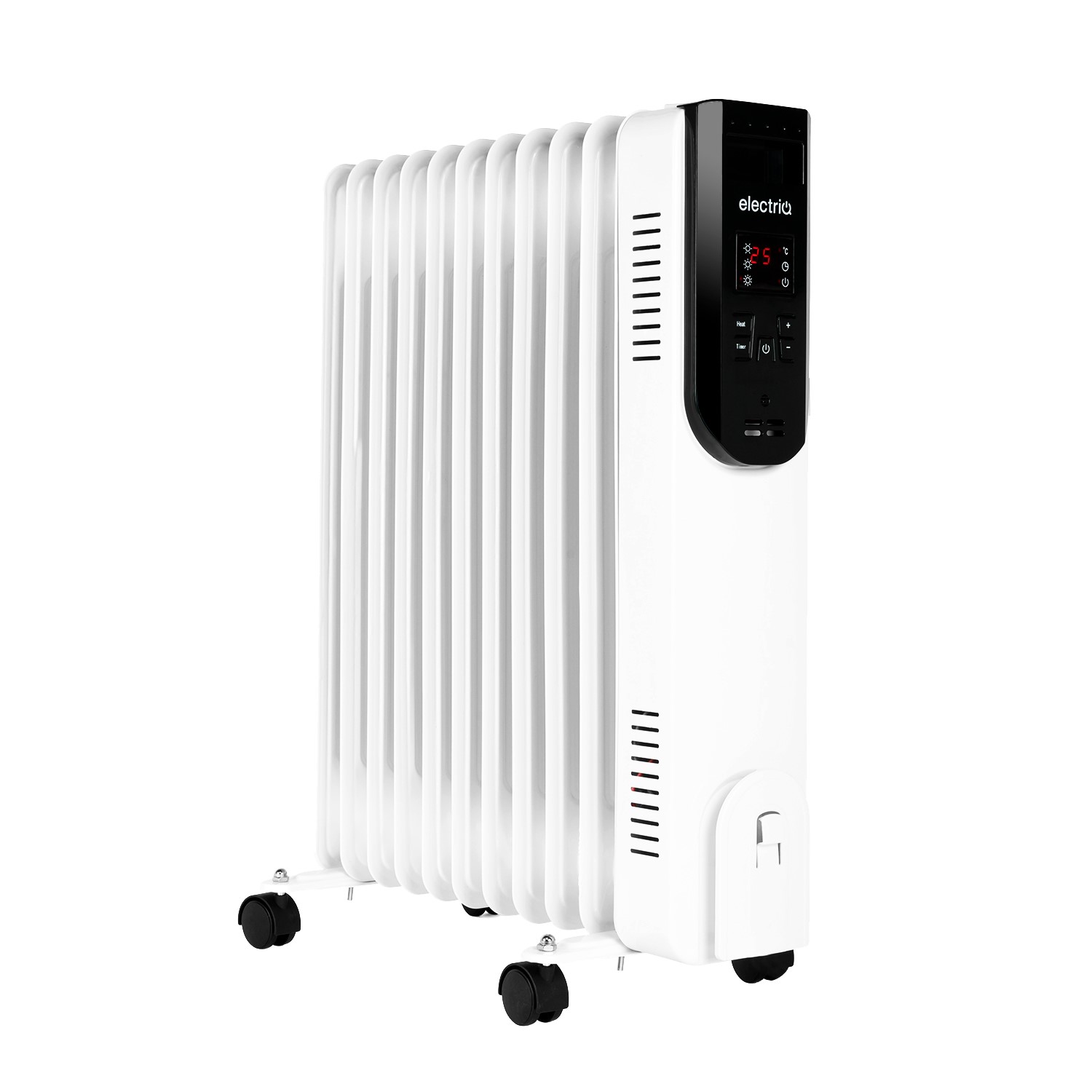 GRADE A2 - electriQ 2.5kw Smart WiFi Alexa Oil Filled Radiator 11 Fin 24 hour and Weekly Timer with Thermostat and Remo