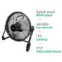 electriQ 12-inch Rechargeable Quiet DC Floor Fan - Versatile Metal Body for Indoor Outdoor and Commercial Use - Black