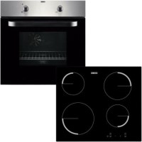 Refurbished Zanussi ZPVF4130X 60cm Single Built In Electric Oven And Ceramic Hob Pack Stainless Steel