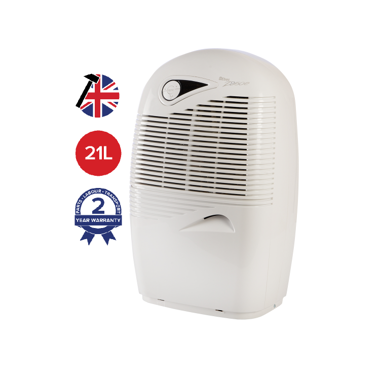 EBAC 2850e 21L Dehumidifier energy saving smart control for up to 5 bedroom homes with 2 year warranty