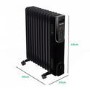 Refurbished electriQ 2.5kw Black Smart WiFi Alexa Oil Filled Radiator 11 Fin 24 hour and Weekly Timer with Thermostat and Remote