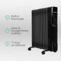 Refurbished electriQ 2.5kw Black Smart WiFi Alexa Oil Filled Radiator 11 Fin 24 hour and Weekly Timer with Thermostat and Remote