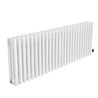 Refurbished White Electric Horizontal Column Radiator 1.2kW with Wifi Thermostat - H400xW1190mm - IPX4 Bathroom Safe