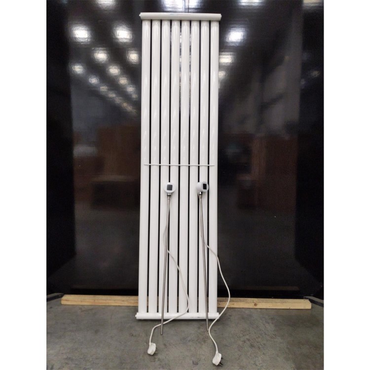 Refurbished White Electric Vertical Designer Radiator 2.4kW with Wifi Thermostat - H1800xW472mm - IPX4 Bathroom Safe