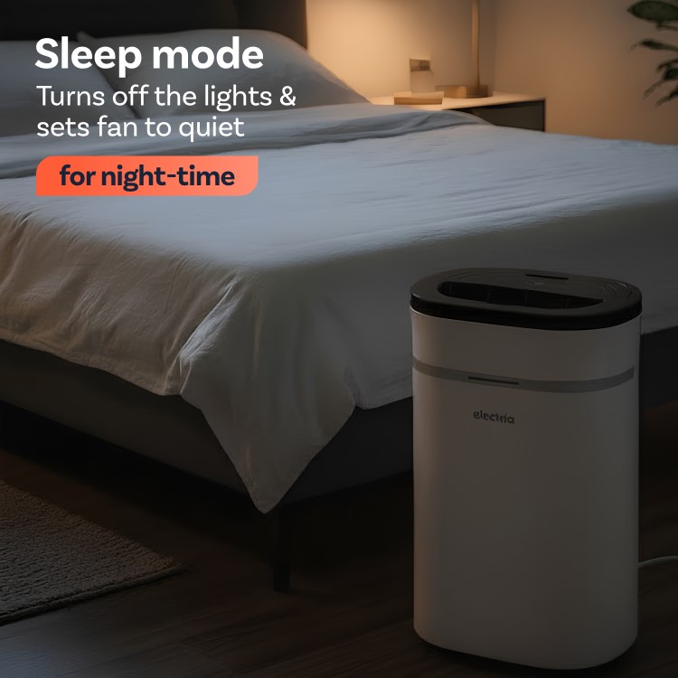 Refurbished electriQ 12L Low-Energy Quiet Laundry Dehumidifier and HEPA Air Purifier