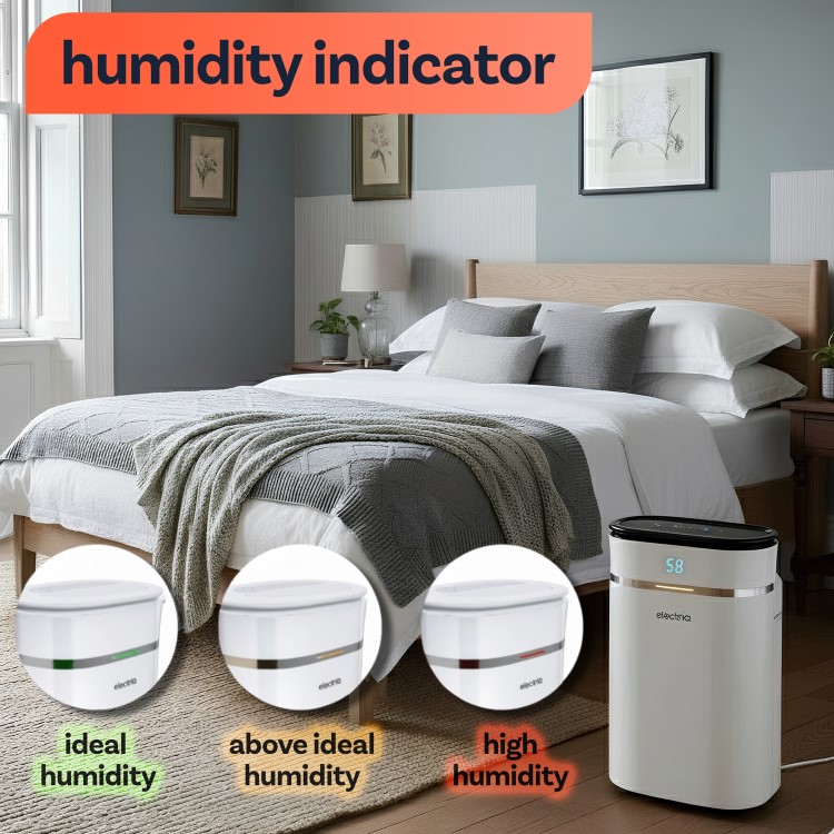 Refurbished electriQ 12L Low-Energy Quiet Laundry Dehumidifier and HEPA Air Purifier