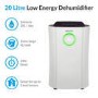 Refurbished electriQ 20 Litre Low Energy UV Antibacterial Dehumidifier with HEPA Air Purifier