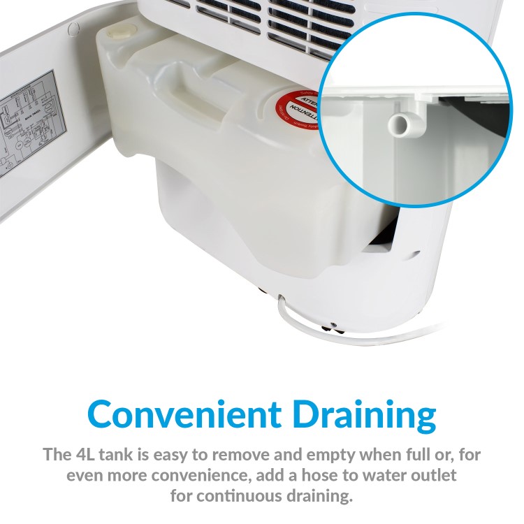 Refurbished electriQ 20 Litre Low Energy UV Antibacterial Dehumidifier with HEPA Air Purifier