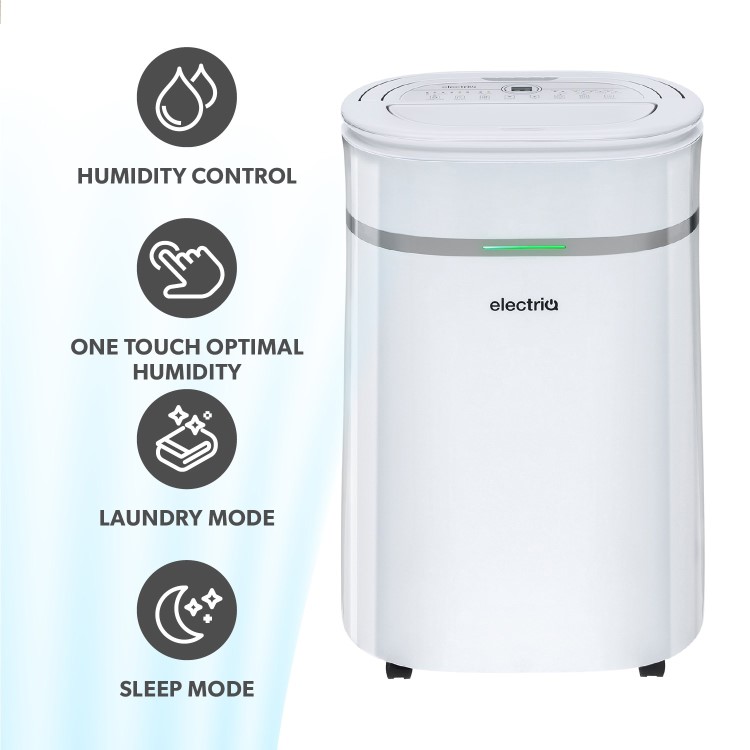 Refurbished electriQ 20L Quiet Anti Bacterial Laundry Dehumidifier