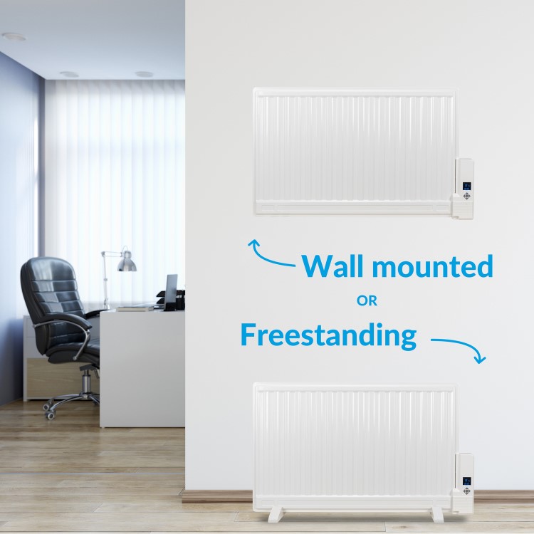 Refurbished electriQ 800W Slim Wall Mounted Oil Filled Radiator - White