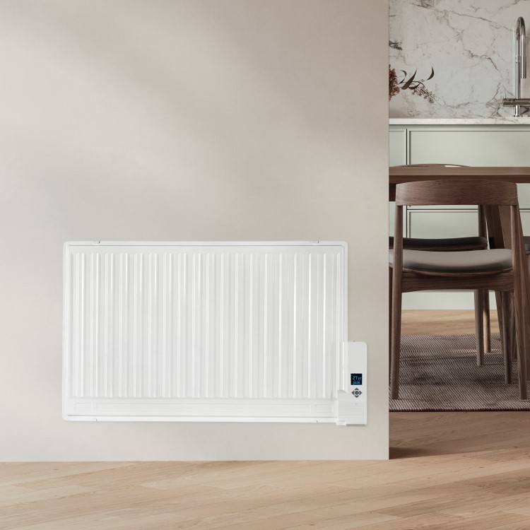 Refurbished electriQ 800W Slim Wall Mounted Oil Filled Radiator - White