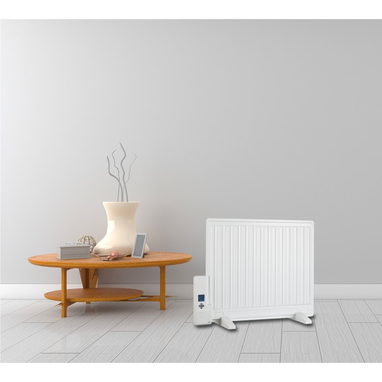 Refurbished electriQ 800W Slim Wall Mounted Oil Filled Radiator - White