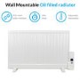 Refurbished electriQ 800W Slim Wall Mounted Oil Filled Radiator - White