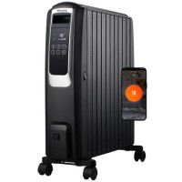 Refurbished electriQ 2500W Smart Oil Filled Radiator with Thermostat and Weekly Timer - Black