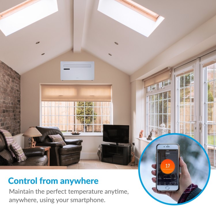 Refurbished electriQ IQOOL-SMART12HP 10000 BTU Wall Mounted Air Conditioner with Heat Pump - No Outdoor Unit Needed