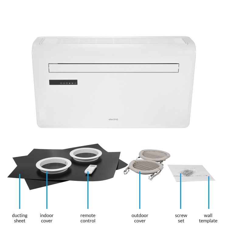Refurbished electriQ IQOOL-SMART12HP 10000 BTU Wall Mounted Air Conditioner with Heat Pump - No Outdoor Unit Needed