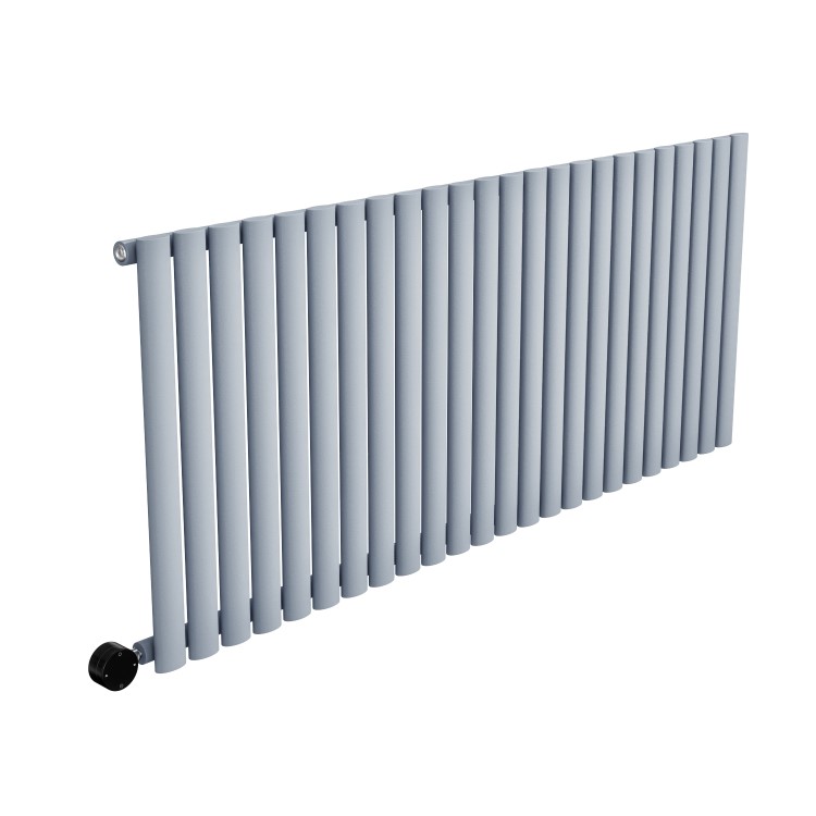 Light Grey Horizontal Smart Electric Radiator with Wi-Fi Thermostat - 2000W - H600xW1416mm - Bathroom Safe