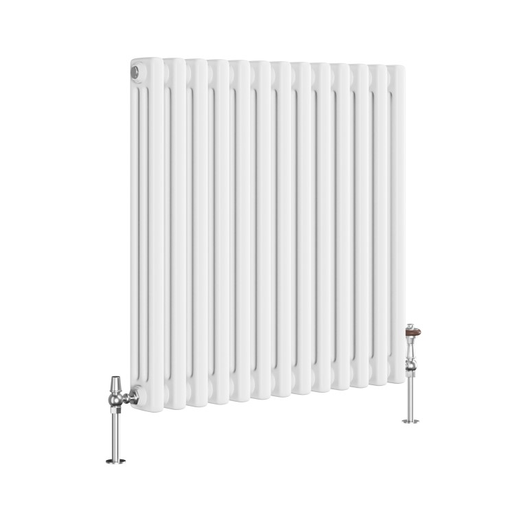 GRADE A2 - Reggio White Horizontal Triple Column Traditional Radiator 600x605mm 2586 BTU - Cast Iron Style