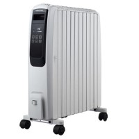 GRADE A5 - electriQ Portable 10 Fin Oil Filled Radiator - White
