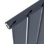 Refurbished - Riace Anthracite Horizontal Flat Designer Radiator 600x1428mm Single Panel 3337 BTU