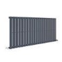 Refurbished - Riace Anthracite Horizontal Flat Designer Radiator 600x1428mm Single Panel 3337 BTU