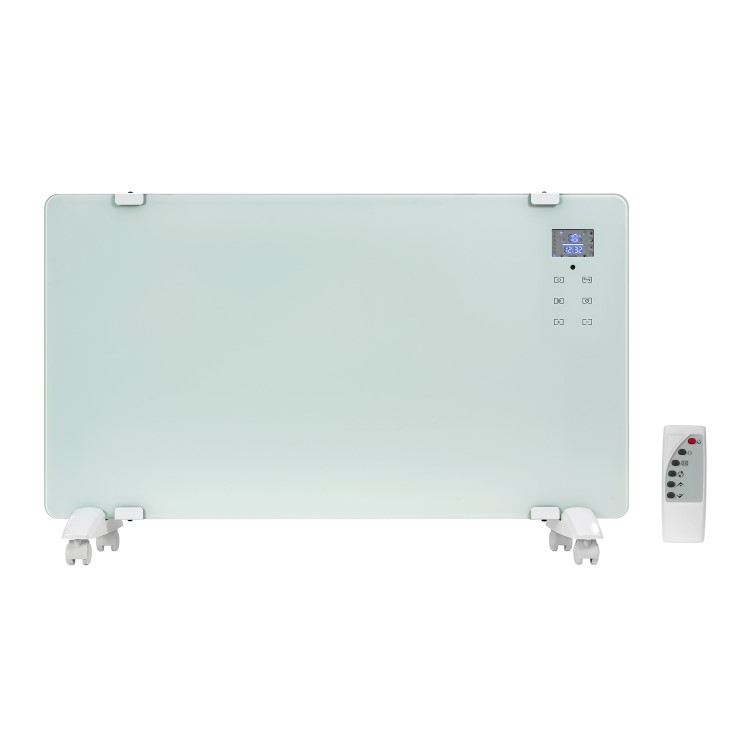 GRADE A3 - electriQ 2000W Smart Designer Glass Panel Heater - Wall Mountable & Bathroom Safe