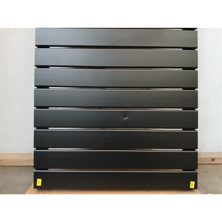 Refurbished - Eco Eleganza Midnight Black Horizontal Flat Designer Aluminium Radiator 600x1200mm Single Panel 3683 BTU