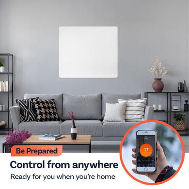 Refurbished electriQ 425W Paintable Smart Infrared Heater Wall Mounted & Low Energy