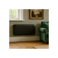 Refurbished electriQ 2000W Smart Electric Designer Metal Panel Heater - Wall Mountable & Bathroom Safe - Black