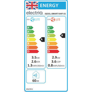 electriQ iQool 12000 BTU Wall Mounted All-In-One Smart Air Conditioner with Heat Pump - No Outdoor Unit Needed