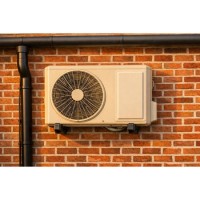 GRADE A1 - Premium Dirt-Resistant Grey Wall Mount Brackets for Split Air Conditioner Outdoor Units - Discreet UK-House Matching Design Supporting up to 140&nbsp;kg