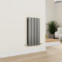 Refurbished Eco Eleganza Anthracite Horizontal Flat Designer Aluminium Radiator 600x300mm Double Panel 1223 BTU