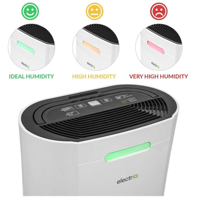 Refurbished electriQ 12 Litre Smart App Alexa Dehumidifier with Digital Humidistat and Air Purifier