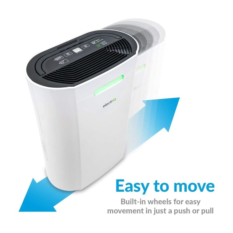 Refurbished electriQ 12 Litre Smart App Alexa Dehumidifier with Digital Humidistat and Air Purifier