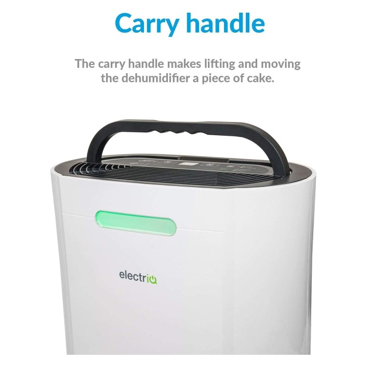 Refurbished electriQ 12 Litre Smart App Alexa Dehumidifier with Digital Humidistat and Air Purifier