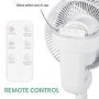 Refurbished electriQ 9 Inch Quiet Low Energy DC Oscillating Pedestal Fan - White