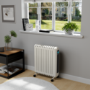 Refurbished electriQ 2400W Smart WiFi Eco Oil-Free Radiator & Panel Heater with Thermostat Timer & Remote - White