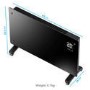 Refurbished - electriQ 2500W Smart Designer Glass Panel Convection Heater - Wall Mountable & Bathroom Safe - Black