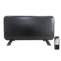 electriQ 2000W Smart Electric Designer Metal Panel Heater - Wall Mountable & Bathroom Safe - Black