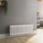 GRADE A1 - Reggio White Horizontal Double Column Traditional Radiator 300x830mm 1470 BTU - Cast Iron Style