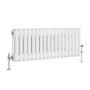 GRADE A1 - Reggio White Horizontal Double Column Traditional Radiator 300x830mm 1470 BTU - Cast Iron Style