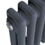 GRADE A1 - Reggio Anthracite Horizontal Double Column Traditional Radiator 600x830mm 2832 BTU - Cast Iron Style