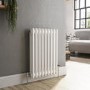 GRADE A1 - Reggio White Horizontal Double Column Traditional Radiator 600x425mm 1416 BTU - Cast Iron Style