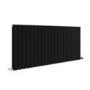 Refurbished - Riace Midnight Black Horizontal Flat Designer Radiator 600x1428mm Double Panel 5398 BTU