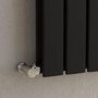 Refurbished - Riace Midnight Black Horizontal Flat Designer Radiator 600x1428mm Double Panel 5398 BTU