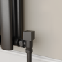 Refurbished Elego Matte Black Modern Manual Angled Radiator Valves pair