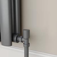 Refurbished - Elego Anthracite Gray Modern Manual Angled Radiator Valves (pair)
