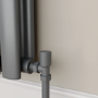 Refurbished - Elego Anthracite Gray Modern Manual Angled Radiator Valves (pair)