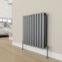 Refurbished - Elego Anthracite Gray Modern Manual Angled Radiator Valves (pair)