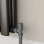 Refurbished - Elego Anthracite Gray Modern Manual Angled Radiator Valves (pair)